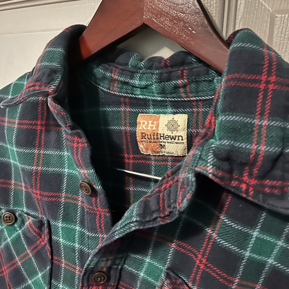 Vintage RuffHewn Plaid Cotton Flannel Button Down Shirt Men’s M